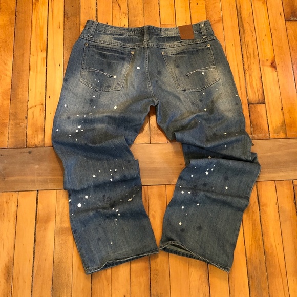 Born Fly, paint splatter blue Men's Jean size 36 - Picture 3 of 8